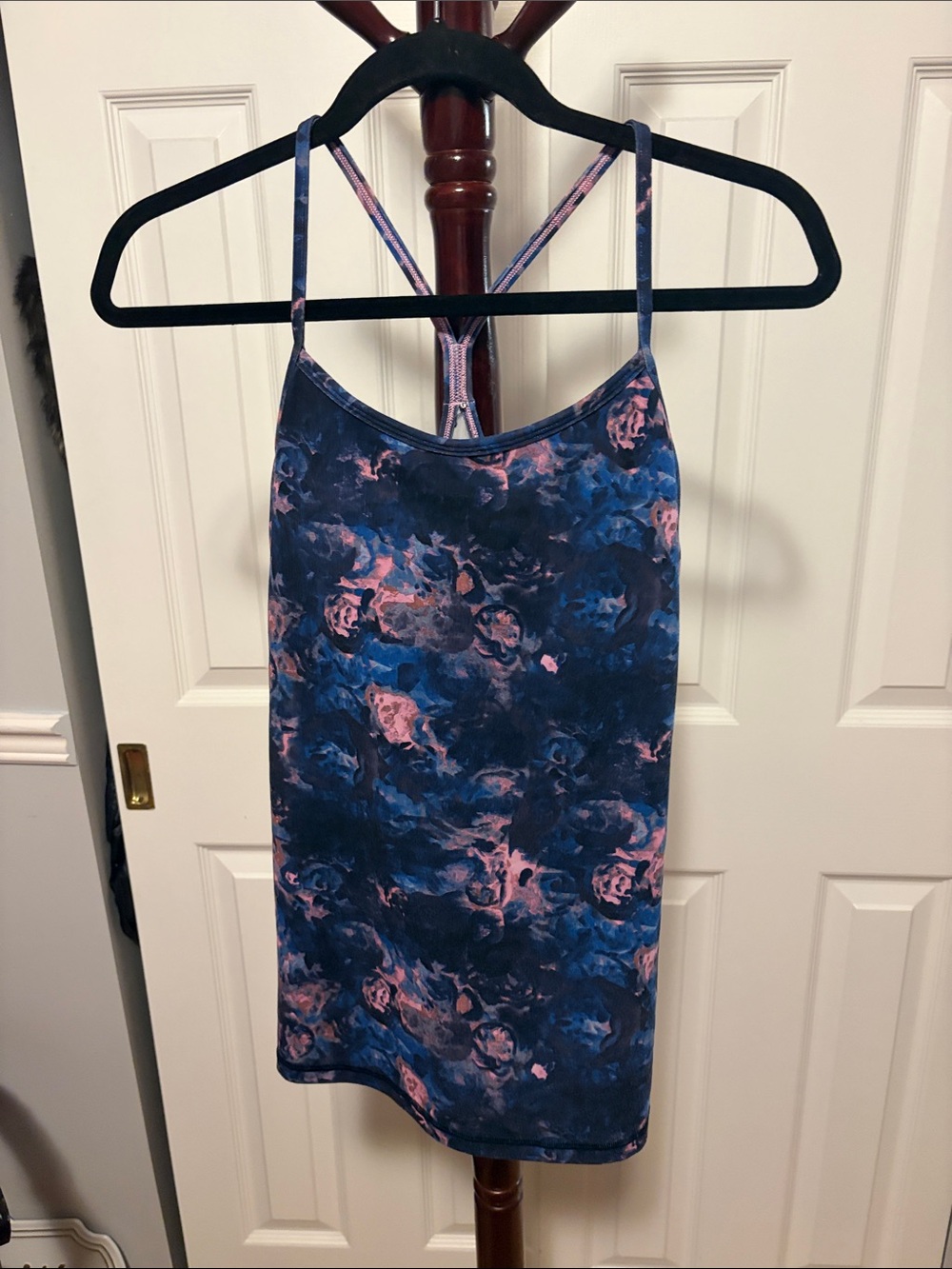 Lululemon Blue and Pink Floral Strappy Tank